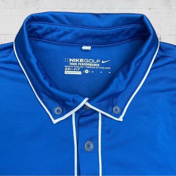 Nike Golf Tour Performance Men’s Dri-Fit Size M Blue Preppy Sporty - Picture 2 of 9